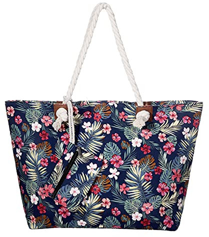 MASADA Badetasche XXL Familie Strandtasche Damen Beach bag groß mit Reißverschluss - Südsee Traum