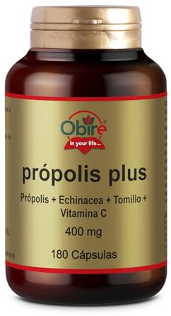 Obire | Própolis Plus 400 mg | 180 Cápsulas | Con Echinácea, Tomillo y Vitamina C | Fuente de Aminoácidos y Oligoelementos | 90 Días de Suministro