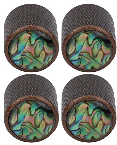4 Stück Gitarren Potiknöpfe, Metall Volume Tone Dome Knob, Gitarre Lautstärkeregler Zylinderknöpfe für Strat Tele E-Gitarre oder Precision Bass(Bronze-1)