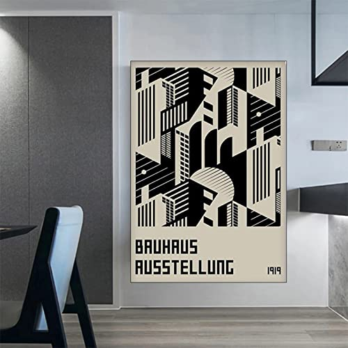 Hnyjyfa Bauhaus Poster Abstrakte Linien Geometrie Wand Bilder Modernes Bauhaus 1923 Ausstellungs Poster Boho Vintage Bauhaus Design Kunstdrucke Galerie minimalistisches Artwork Dekor 0223347