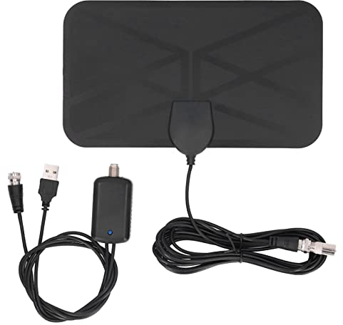 Verstärkte HD-Digital-TV-Antenne mit Langer Reichweite von 980 Meilen – Unterstützt 4K 1080p Fire TV Stick und Alle älteren Fernseher – Indoor Smart Switch Amplifier Signal Booster – 9,8 Fuß Koax-HDTV