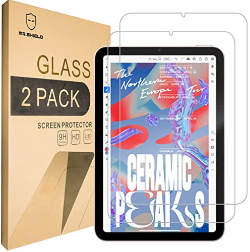 Mr.Shield Schutzfolie Kompatibel mit iPad Mini 7 [2024] / iPad mini 6 [2021] [2 Stück] Schutzglas Schutzglasfolie 9H Härte, HD Klare Displayschutzfolie