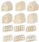 LOVIVER 48 Mini-Feentüren und Fenster zum Selbermachen, unbemalte Holzteile, Verzierungen, Feenschild, Feenhaus-Kit für Geburtstag, DIY Handgefertigt Holztür, Retro-Stil
