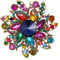 Clearine Marquise Österreichische Kristall Strass Elegante Blumen Brosche für Damen Bunt Antik Gold-Ton