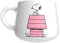 Snoopy - Taza para Desayuno de Cerámica, Incluye Figura Woodstock 3D, Capacidad 355 ml, Colección Caseta Rosa, Producto Oficial (CyP Brands)