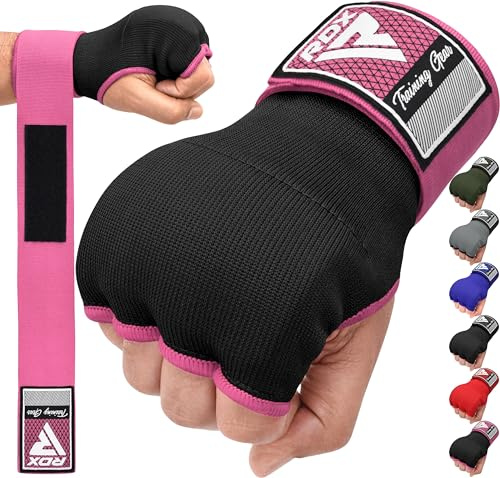 RDX Gel Fasce Boxe Sottoguanti Interni Bende, 100cm Elastico Lunghe Polsiere, Pugno Imbottita Protezione Bendaggi Guanti, Pugilato Muay Thai Allenamento Kickboxing Arti Marziali Punzonatura Uomo Donna