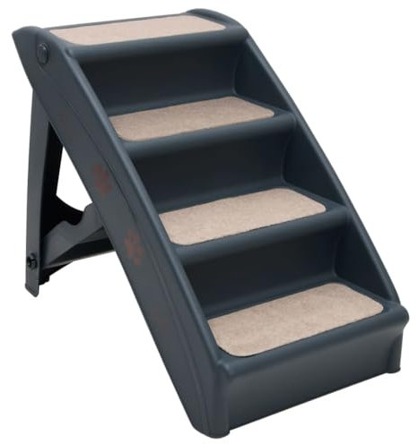 vidaXL Hundetreppe 4 Stufen Klappbar Haustiertreppe Katzentreppe Hunderampe