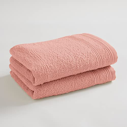 univers decor - Lot de 2 Serviettes invité éponge Spa 30 x 50 cm / 400 GR/m² (Blush, Lot de 2 Serviettes invité Spa 30 x 50 cm)