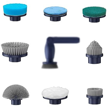 Leebein YMG-818/820 Electric Spin Scrubber Replacement Brush Heads, 8pcs Extra Brush Accessories Kit for YMG-818/820 Cordless Cleaning Brush Only - Scrubber Not Included (Blue)
