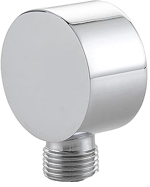 Chrom Schlauchanschluss,Messing Universal Wandanschlussbogen 1/2 Zoll,Brauseanschlussbogen Brausen und Duschsysteme Sandanschluss Wandanschluss Dusche für Handbrause (Runde, Silber)