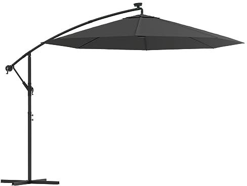 BaraSh Ampelschirm mit Aluminium-Mast Sonnenschirm Terrasse Wasserdichter Sonnenschirm Sonnensegel Mast 300 cm Anthrazit