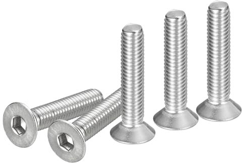 DTGN Tornillos de Cabeza Hexagonal Plana de Acero Inoxidable 304, M6-1 x 30 mm, 20 Unidades, Tornillos de Cabeza Avellanada