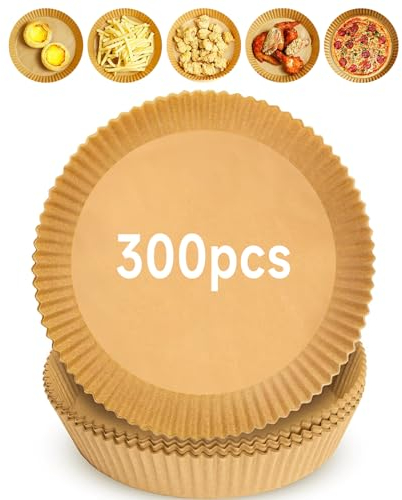 300 Pièces Papier Cuisson Air Fryer,Liwein 16cm Papier Sulfurisé Rond pour Air Fryer Antiadhésive Disposable Paper Liner Accessoires Air Fryer Pour Friteuse Sans Huile Airfryer