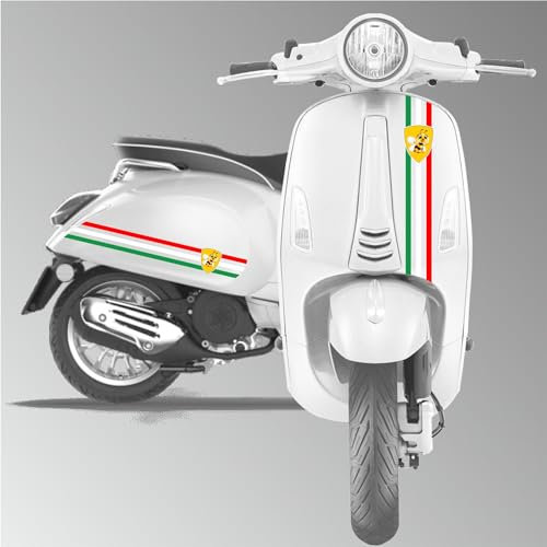 Kit grafica 3 adesivi completi TRICOLORE compatibile con PIAGGIO VESPA GTV GTS P150 primavera sprint cod.2128