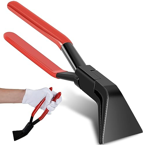 Pince pliante à 45° avec poignée antidérapante - Pince à plier - Largeur : 60 mm - Pour couvreurs, plombiers - Outil durable de couvreur - Rouge