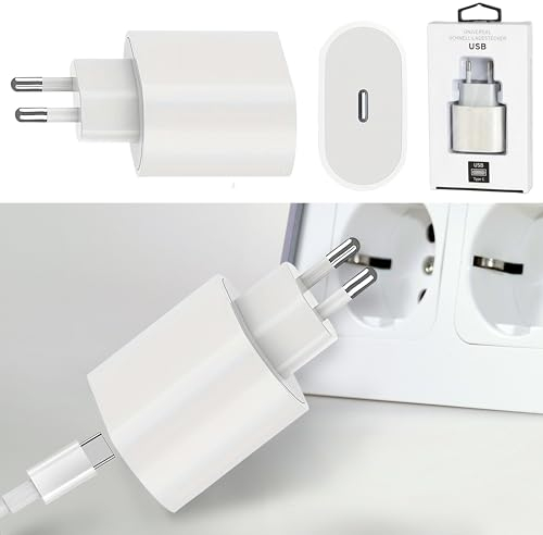 USB-C Schnellladegerät | 5V 3A 20Watt 220V 56-60HZ | Kunststoff weiß | Netzteil Netzstecker Netzladeadapter (1 x USB-C Schnellladegerät 5V 3A)