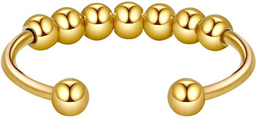ANTI STRESS RING FÜR FRAUEN DREHBARER ANXIETY RING AUS EDELSTAHL IN ELEGANTEM GOLD VERSTELLBARE GRÖSSE MODERNES DESIGN PERFEKT FÜR ALLTAG UND BESONDERE ANLÄSSE TRENDIGES STRESSRELIEF-ACCESSOIRE