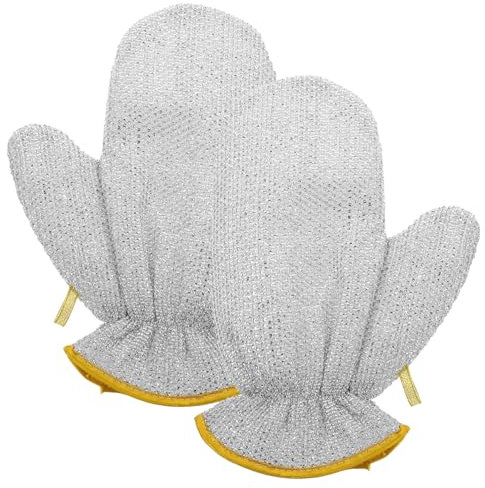 COLLBATH Non-slip Dish Washing Gloves Waterproof Kitchen Cleaning Gloves Thick Heat Resistant for Women Random Color