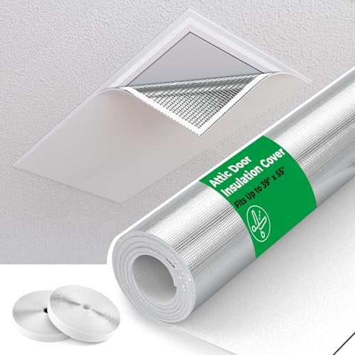 Forestchill Attic Door Insulation Cover, Attic Stairs Ceiling Shutter Seal Cover with Velcor Strips, Air Tight Insulation Cover for Attic Access, 39 x 55, Easy Cut to Fit