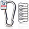 PinPro A4 Edelstahl Karabiner | 100x10mm - 2 Stück | 870 kg Bruchlast | Rostfreier NIRO AISI 316 Feuerwehrkarabiner mit Blattfeder