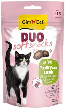 GimCat Duo Soft Snacks mit Geflügel mit Lamm - Sichtbare Kombi aus Zwei leckeren Geschmacksrichtungen - 1 Beutel (1 x 50 g)