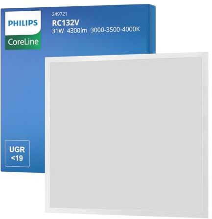 Philips CoreLine LED-Panel RC132V 22/31W 2900-4300lm - 830-835-840 CCT | 60x60cm - UGR <19 - Leistung einstellbar