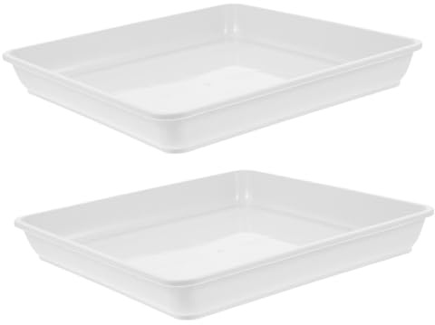 Homoyoyo Plato Maceta Cuadrado de Plástico Blanco Resistente para Plantas Suculentas Bandeja de Agua para Macetas y Mantenimiento de Humedad en Jardín
