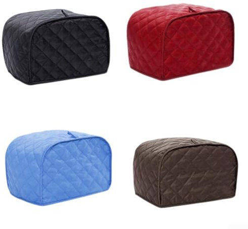 Easy Care Toaster Cover Compatible with For Most 2 4 Slice Models Protects Against Dust Buildup and Damage (Black S)