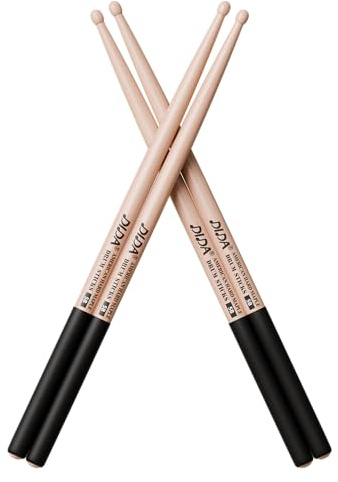 Baguettes de batterie pour batterie, bois massif naturel, poids équilibré, poignée antidérapante, accessoires d'entraînement de batterie pour débutants professionnels (érable dur américain, 5B, 2