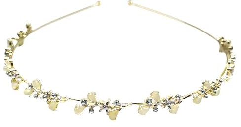 MUNSKT Wedding Bridal Accessories Hair Band, Perle Tête Cerceau Fée, Fille Femme Hair Band, Medieval Headwedding Wedding Party (leaf, One size)