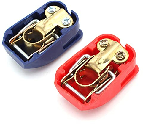 2pcs Heavy-Duty Quick Release Battery Terminal Clamps – Universal 12v Car Battery Connectors for Van, Motorhome, Caravan, Boat – Corrosion-Resistant Copper Plate for Fast & Secure Fit