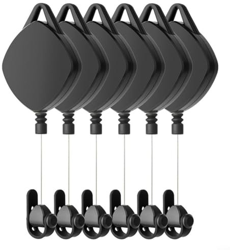 HavenDomicile 6 Stück einziehbares VR-Kabel-Management-System für Quest 2/3/3S PS VR2 Vive Rift S Decken-Wandhalterung, Haken, ABS-Material, platzsparendes Design