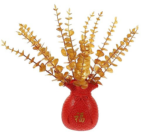 Mobestech 1Juego Florero Decorativo Forma de Bolsa de Dinero con Jarrón para Arreglos Decoración de Oficina y Hogar para de Año