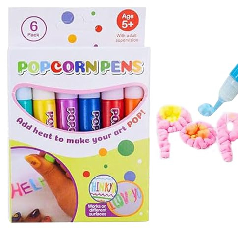 Generico Stylo 3D à bulles – 6 stylos avec encre qui gonfle – Pour et travaux créatifs – Idéal pour l'école, les anniversaires et les cadeaux – Dessins à relief pour albums et dessins
