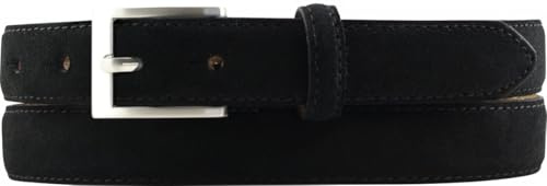 BELTINGER Gürtel aus Veloursleder 2,5 cm | Velour-Ledergürtel für Herren und Damen 25mm | Wildleder-Gürtel mit runder Gürtelschließe