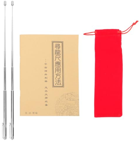 AKOOSY Paire de Tiges de Radiesthésie Central en Acier Inoxydable Détecteur d'eau et Métaux pour Recherche de Trésors et Objets Perdus