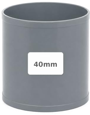 Manguito PVC para Unión de Tuberías de Saneamiento y Evacuación | Conector Recto para Empalmar Tubos PVC | Accesorio de Fontanería Disponible en Varias Medidas (40mm)