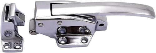 Spring Loaded Adjustable Cold Storage Door Latch Lock, Chrome Plated Zinc Alloy Freezer Walk-in Cooler Door Handle for Commercial Refrigerator & Industrial Equipment Door