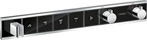 Hansgrohe Thermostat Unterputz RainSelect Fertigset 5 Verbraucher schwarz/chrom, 15358600