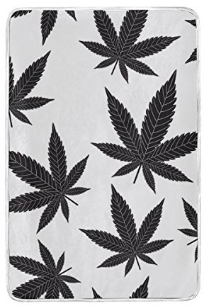 alaza Marihuana-Blatt von Cannabis Polyester Mikrofaser Decke 60 x 90 Leichtbau Gemütliche Couch Decke Bett Decke von My Daily