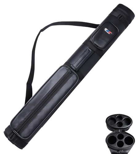 GSE Games & Sports Expert Custodia Rigida per Stecca da Biliardo 2 x 2 (Disponibile in Diversi Colori) (Ovale - Nero)