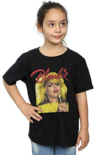 Absolute Cult Blondie Girls Singing with Mic T-Shirt Black 12-13 Years