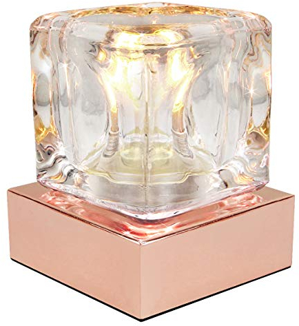 Ambient Glass Ice Cube Touch Dimmable Table Lamp Copper Base with G9 Bulb M0111