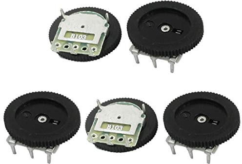 New Lon0167 5Pcs 16mmx2mm Vorgestellt 10K Ohm Stereo-Lautstärkeregler-Rad-Potentiometer zuverlässige Wirksamkeit B103(id:7f6 0f b3 f11)
