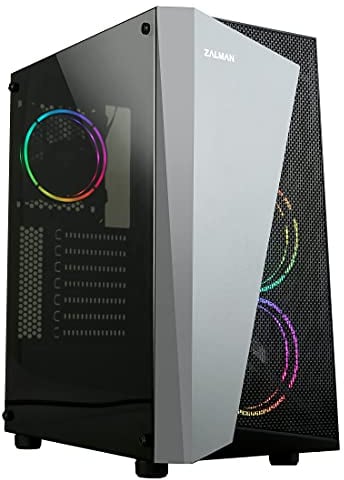 Zalman S4 Plus Mid Tower PC Gehäuse ATX, Acrylic Panel, 3xRGB 120mm Fan, Schwarz