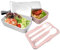 NERTHUS NerthusFIH 667 Lunch Box hermético Doble con Cubiertos, Blanco y Rosa