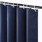 Furlinic Tenda Doccia Antimuffa Impermeabile Blu Navy - Tessuto Poliestere Lavabile per Vasca da Bagno con 12 Ganci - Extra Lungo 180x240cm