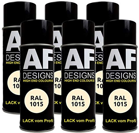 6X Ral Pintura en Espray Pintura Coche Laca Colorida Lata de Aerosol RAL1015 Marfil Claro Mate