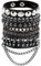 Eigso Punk 4Pcs PU Schwarz Lederarmband Gothic Armband mit Legierung Kette Gallensteine Verstellbar