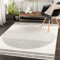 Livabliss Nairobi Boho Teppich für Wohnzimmer und Schlafzimmer - 80x220 cm, Geometrisches Muster, Skandinavisch Modern - Elfenbein, Creme, Silber
